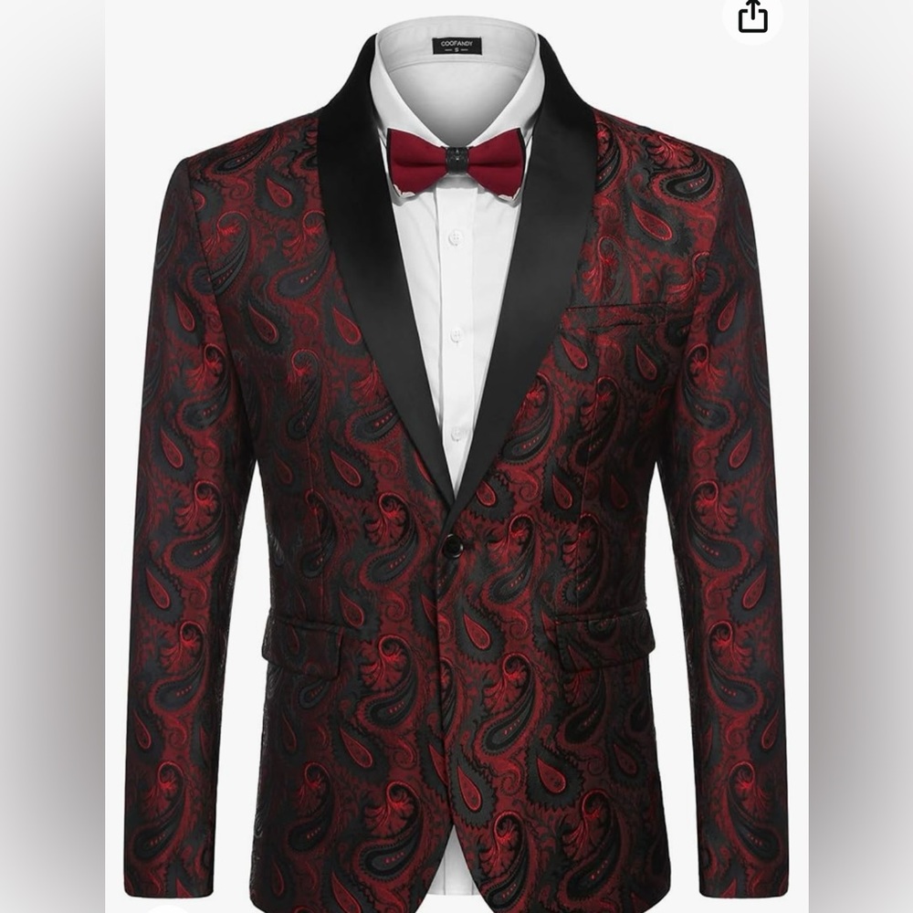 Mens Floral Blazer Suit Jacket, Prom, Wedding size Med slim fit